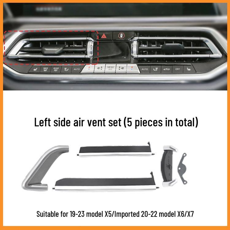 BMW X5/X6/X7 G05/G06/G07 Center Console Air Outlet Repair Kit - Silver Edge Style
