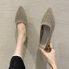 2024, женские сетчатые дышащие туфли с острым носком, женские удобные балетки на плоской подошве, неглубокие лоферы без шнуровки, офисные туфли-лодочки на плоской подошве