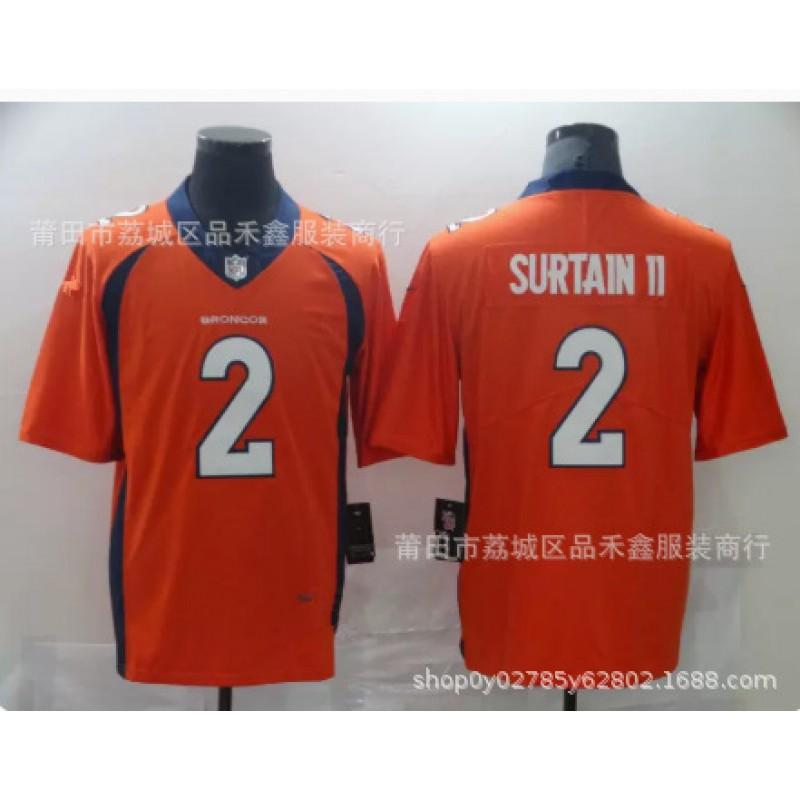 Футбольная форма Denver Broncos NFL 2 Патрик Суртайн II Мужская Вышитая Игровая Тренировочная Форма Хлопок