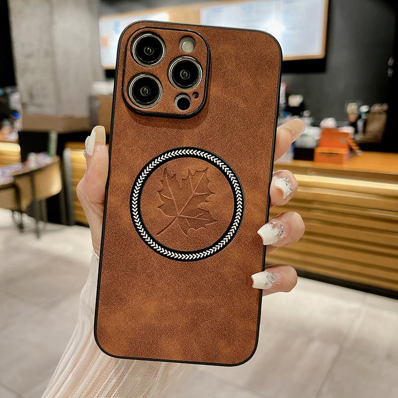 Чехол из искусственной кожи с рисунком для iPhone 16 15 14 13 12 11 16 Pro Max X XR Xs Max 15 Pro для беспроводной зарядки MagSafe, чехол для телефона