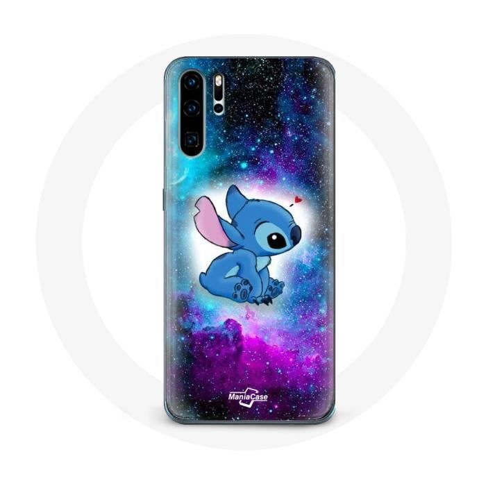 Чехол - Maniacase - Huawei P30 - Мягкий - Цветной - Стич Охана Цитата Космос