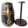 Black Templar Crusader Knight Helmet with Free Display Stand Gift for Him