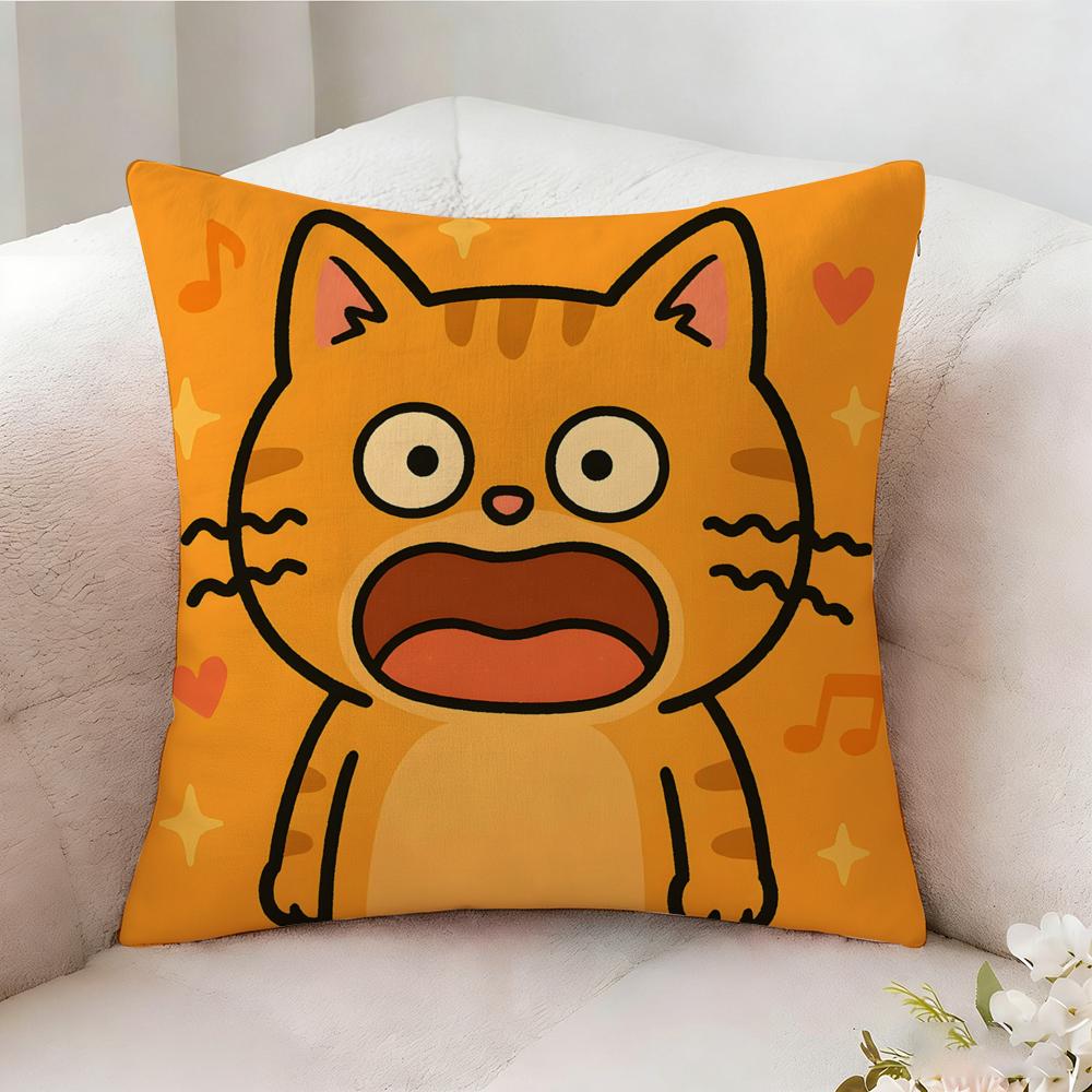Funny And Silly Cat Pattern Pillow Case Pillowcase Doublesided Printed Sofa Cushion Bedroom Headboard Pillow