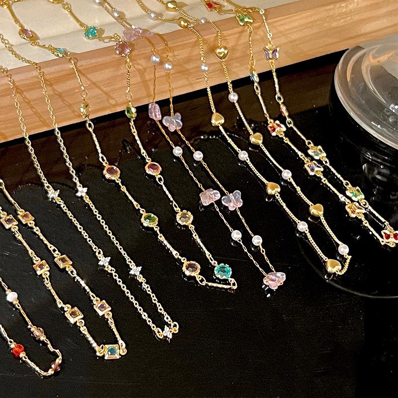 Красочная бабочка с кубическим цирконом, кулон, ожерелье, температура, роскошные женщины и девушки, циркониевая цепочка на ключицу, романтические ювелирные изделия, аксессуары, подарки