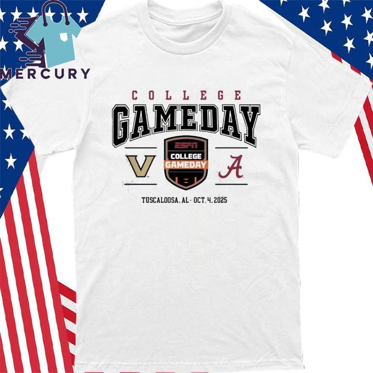 Vanderbilt Commodores против Alabama Crimson Tide День игры 4 октября 2025 г. Футболка