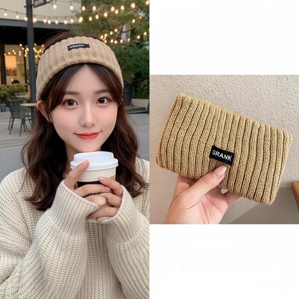 Спортивная повязка на голову, Широкий край, Повязка для умывания лица, Для ношения снаружи, Однотонная, Пуловер, Вязаная повязка на голову