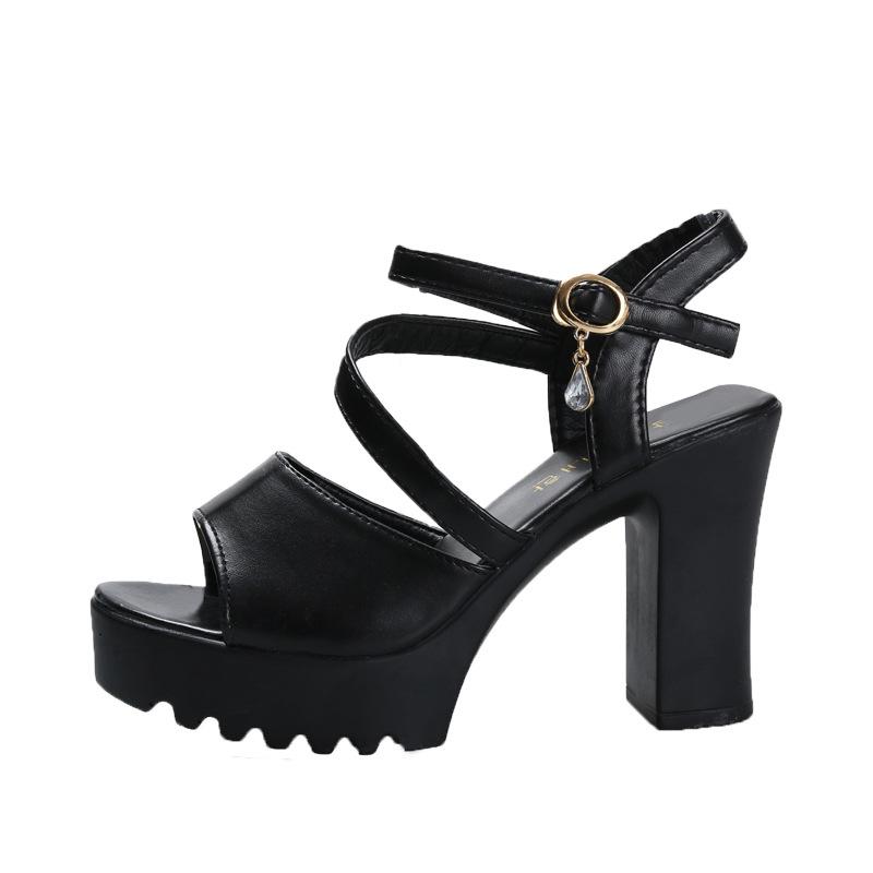 Shoes for Women Summer Fashion Women Platform Sandals High Heels Peep Toe Buckle Strap Non-slip Sandalias De Mujer 35-40