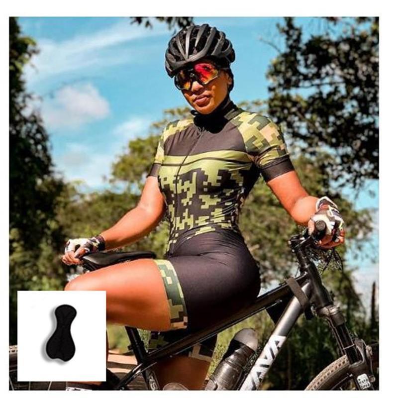 Womens Cycling Jersey Set Short Sleeve Skin-Tight Bike Outfit Road Mountain Biking