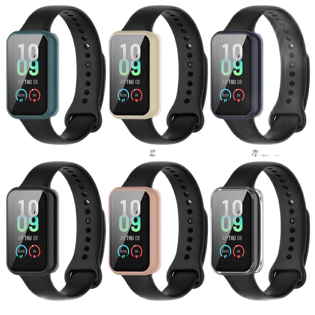 Чехол-защитное стекло 2в1 для Huami Amazfit band 7 Smart Полный защитный чехол Бампер Крышка Корпус Закаленная пленка Жесткий край