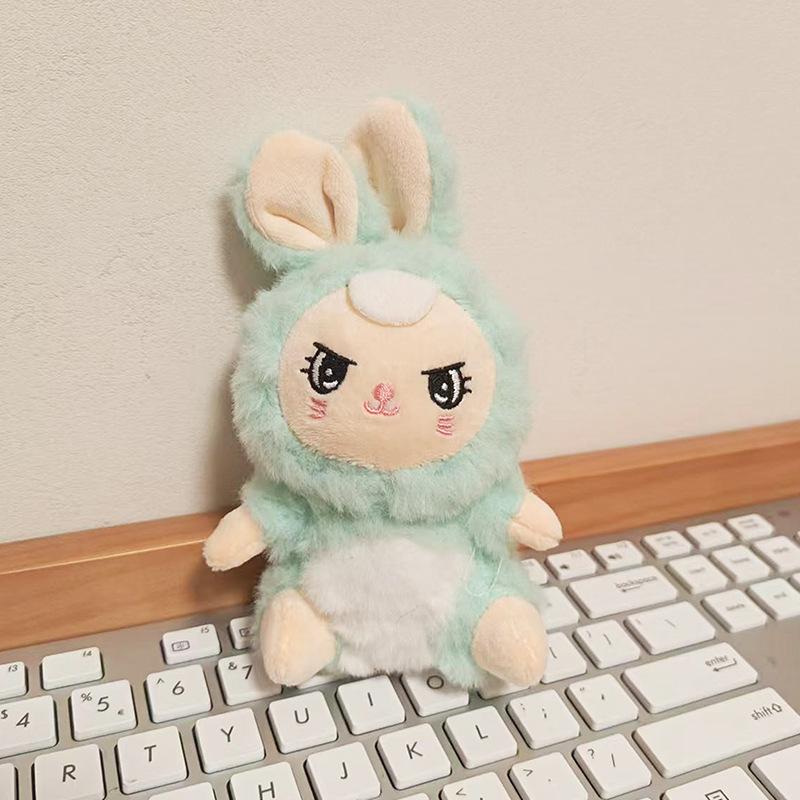 Cute Fantasy Elf Rabbit Plush Doll Keychain New Style Doll Bag Pendant 4-inch Machine Doll