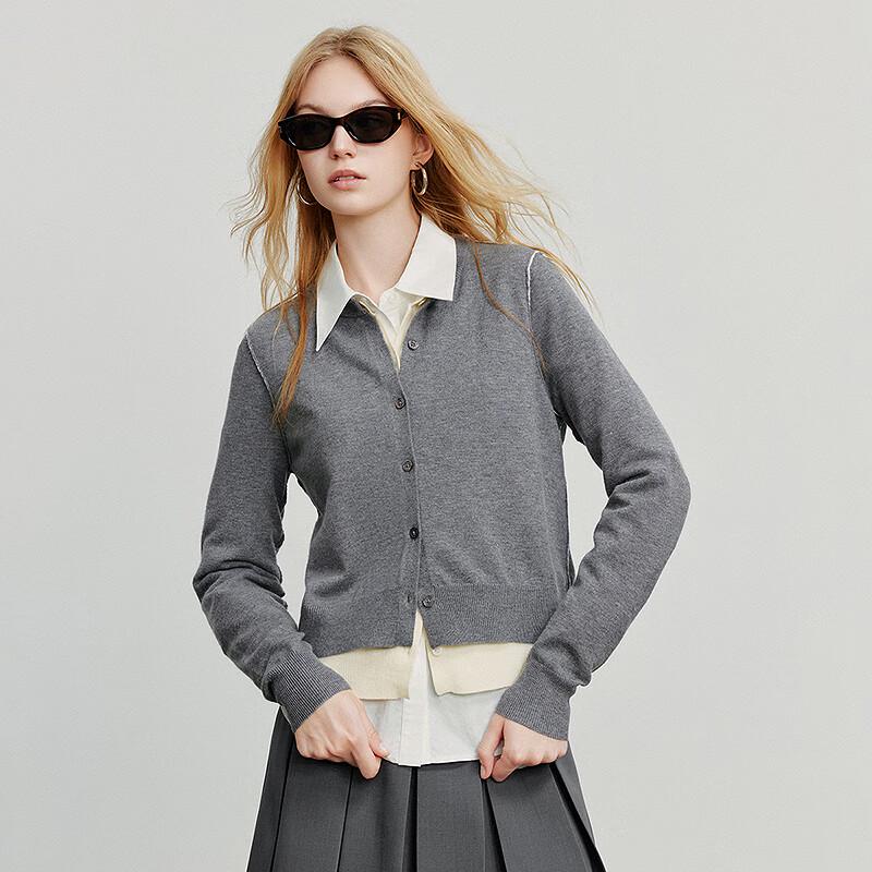 Women's Contrast Faux Cashmere Knit Sweater