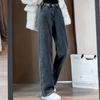 Autumn Streetwear High-waist Jeans Straight Casual Denim Jeans For Women Fashion Loose Denim Pants With Pockets 29282