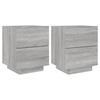 VidaXL Armoires de Chevet avec Lumières LED 2 pcs, Tables de Chevet avec 7 Tiroirs, Tables de Nuit Chambre, Moderne, Sonoma 836746