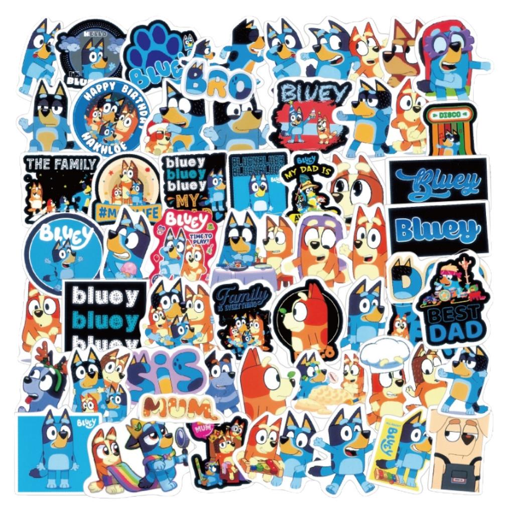 Новые граффити-наклейки Bluey 55 шт. Водонепроницаемые мультяшные декоративные наклейки для телефона, скейтборда, багажа, бутылки с водой. Наборы наклеек оптом