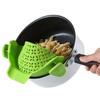 Silicone Kitchen Strainer Clip Pan Drain Rack Bowl Funnel Rice Pasta Vegetable Washing Colander Draining Excess Liquid Univers