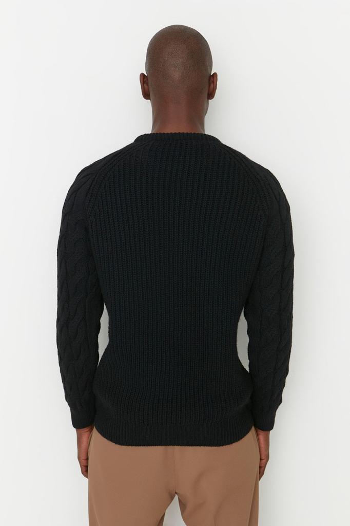 Мужской модный стильный свитер с камнем унисекс, вязаный свитер с круглым вырезом и детальным трикотажем