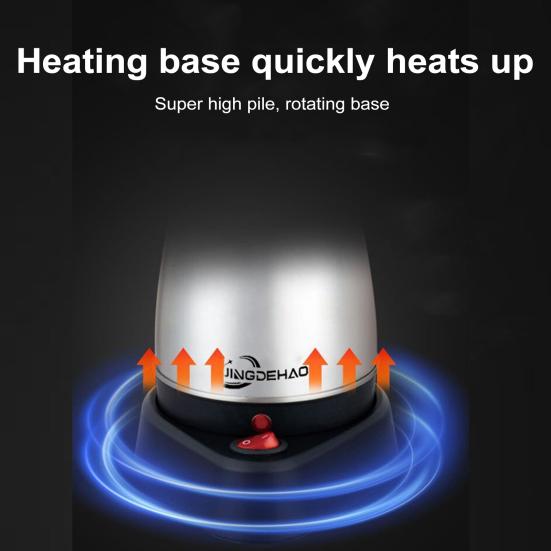 Stainless Steel Electric Coffee Pot 0.5L Large Capacity Coffee Maker Wax Melting Pot Heat-Resistant Handle Drip-Free Pour Spout Portable Coffee Brewer