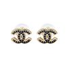Chanel 25B Autumn Winter Inlaid Design Earrings Unisex Earrings Black AB-25B-041