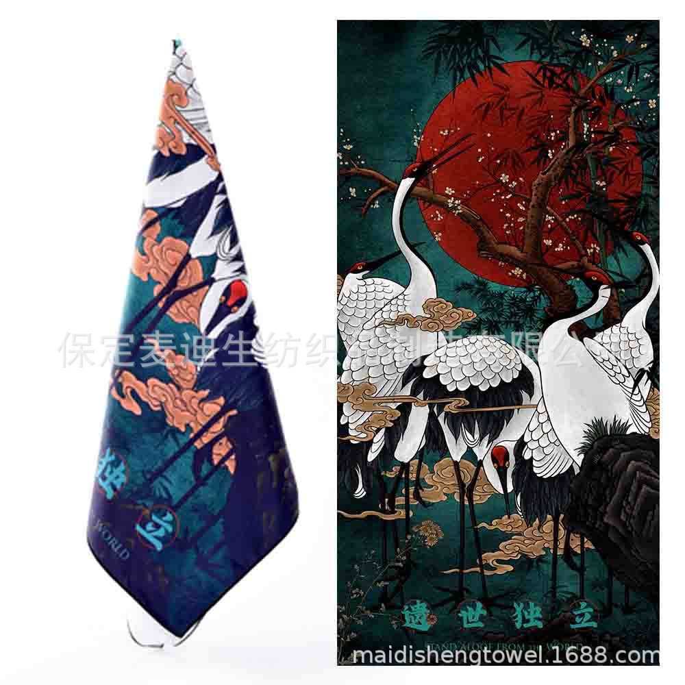Full-page printing sand-free beach towels, soft water-absorbing quick-drying mesh bag packaging, cheerleading bath towels