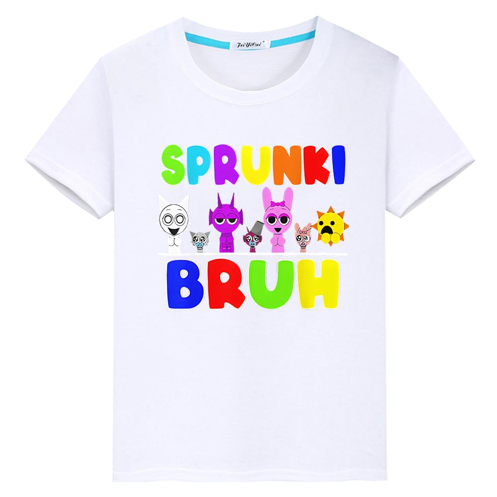 Футболка для мальчика 10 лет Sprunki принт 100% хлопок аниме топы y2k цельный Sprunki милые короткие футболки гордость футболка одежда для девочек
