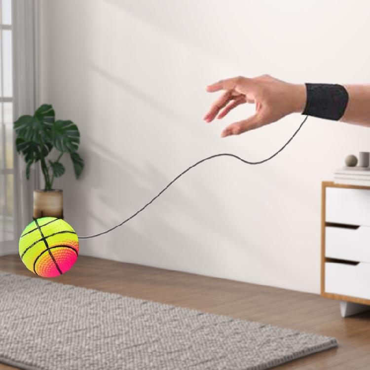 Мяч для возврата на запястье, резиновый мяч для отскока с веревкой, игрушка для снятия стресса, для улучшения силы хвата и снижения тревожности