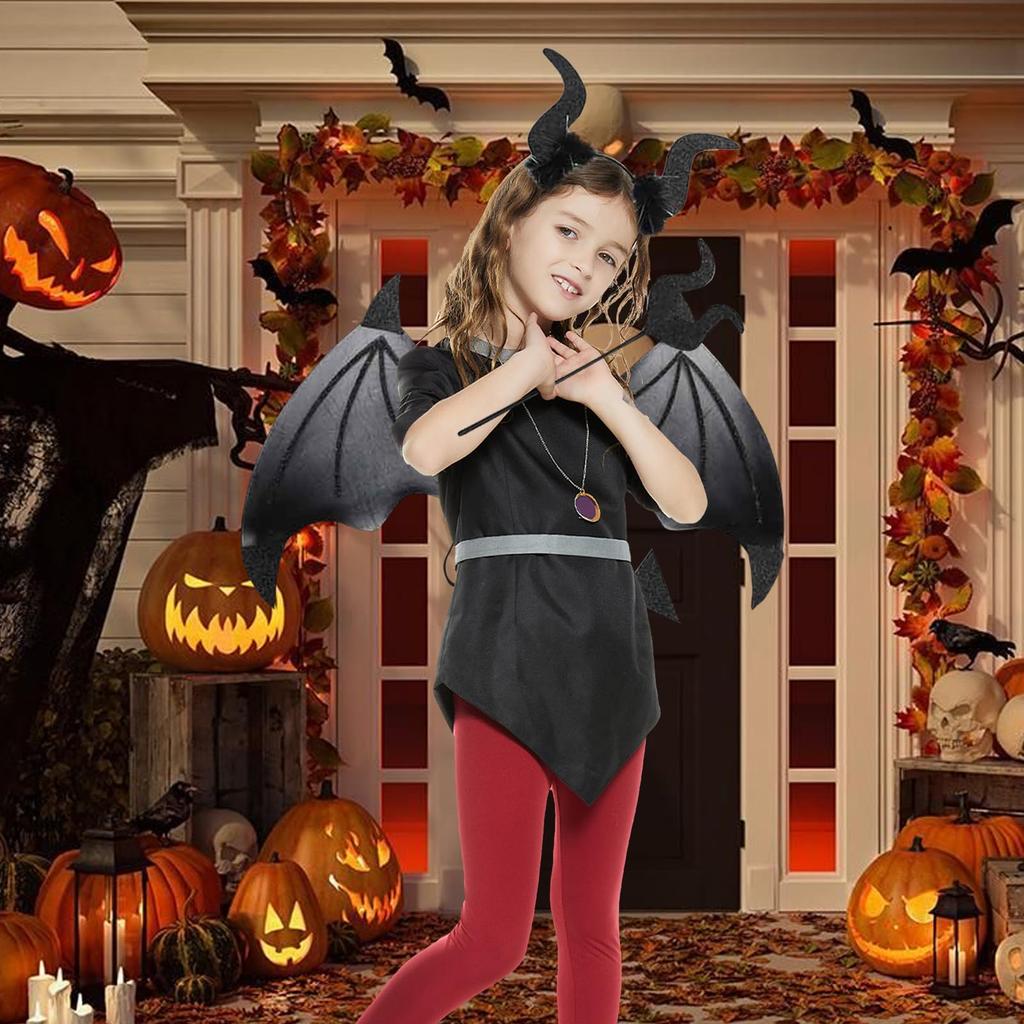 Крылья Дьявола для Детей и Ангел Дьявол Части Маленький Дьявол Ангел Ходячий Косплей Костюм Школьный Культурный Фестиваль [YuraYura] Взрослые, Набор из 3 предметов, Крылья,