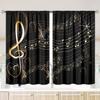 2 Pieces - Sheet Music - Printed Curtain - Polyester Material - for Bedroom Living Room Study Anti-privacy Curtain