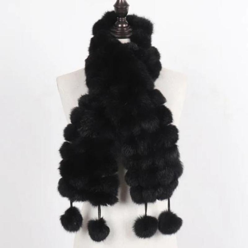 Women Winter Warm Rabbit Fur Scarf Hot Sale Natural Rabbit Fur Muffle Lady Scarves
