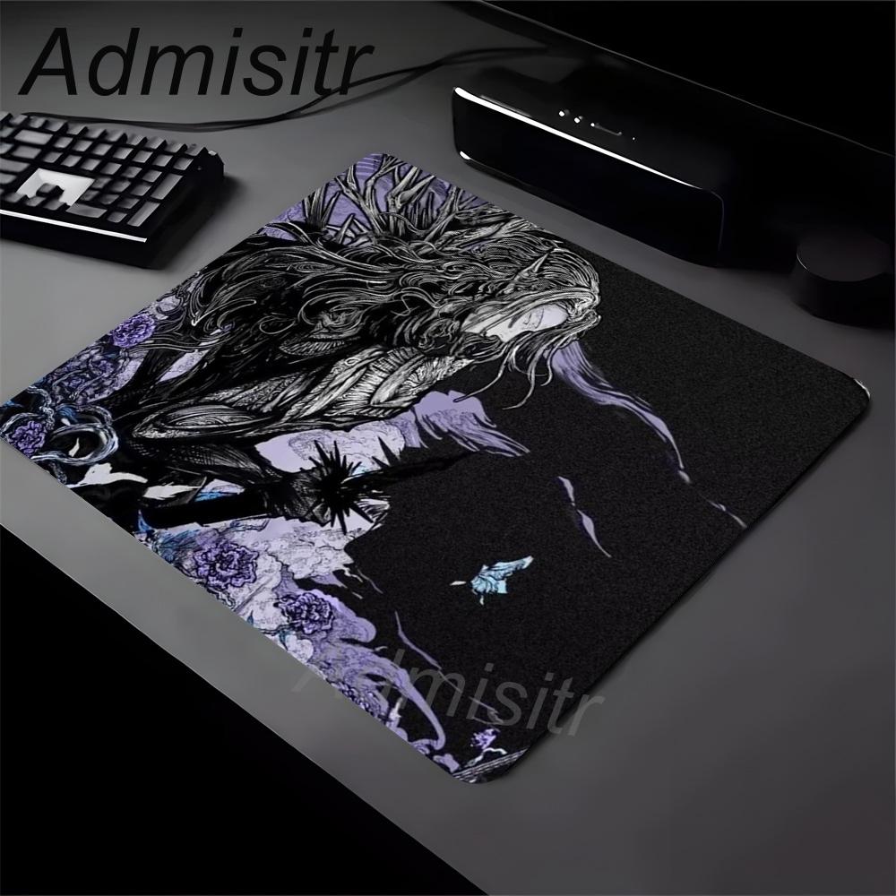Retro English Black and White Girl Gaming Mouse Pad XL Natural Rubber Anti Slip Bottom Mousepad Small Size Product Desk Mats