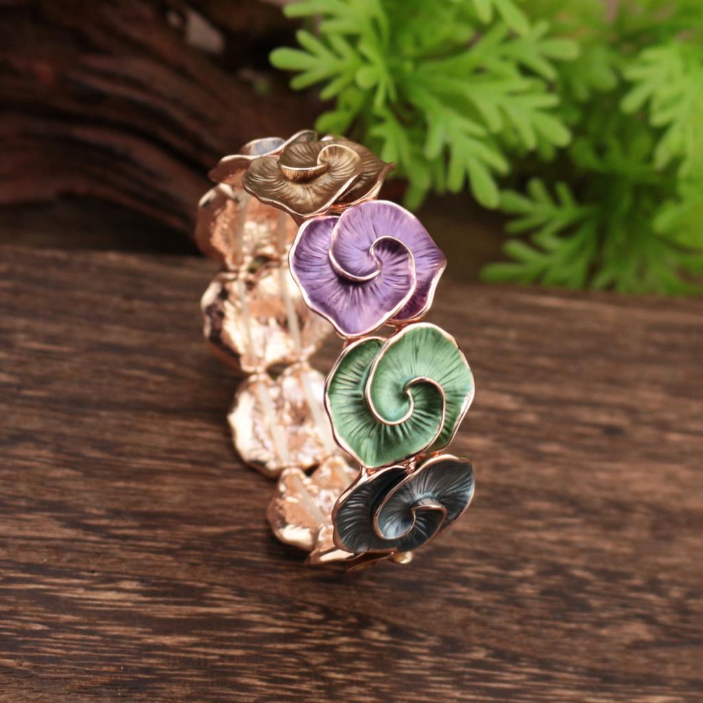 Новый цвет Масло Геометрическая Роза Эластичный Браслет Мода Премиум Женский Универсальный Сплав Браслет