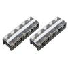 2 Pcs Terminal Block Dual Rows 60A 600V Compact Terminal Block Barrier Strip with PC Shell for