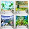 Fashion Home Decoration Tapestry Outdoor Scenery Beach Pattern Bedroom Living Room Tapestry