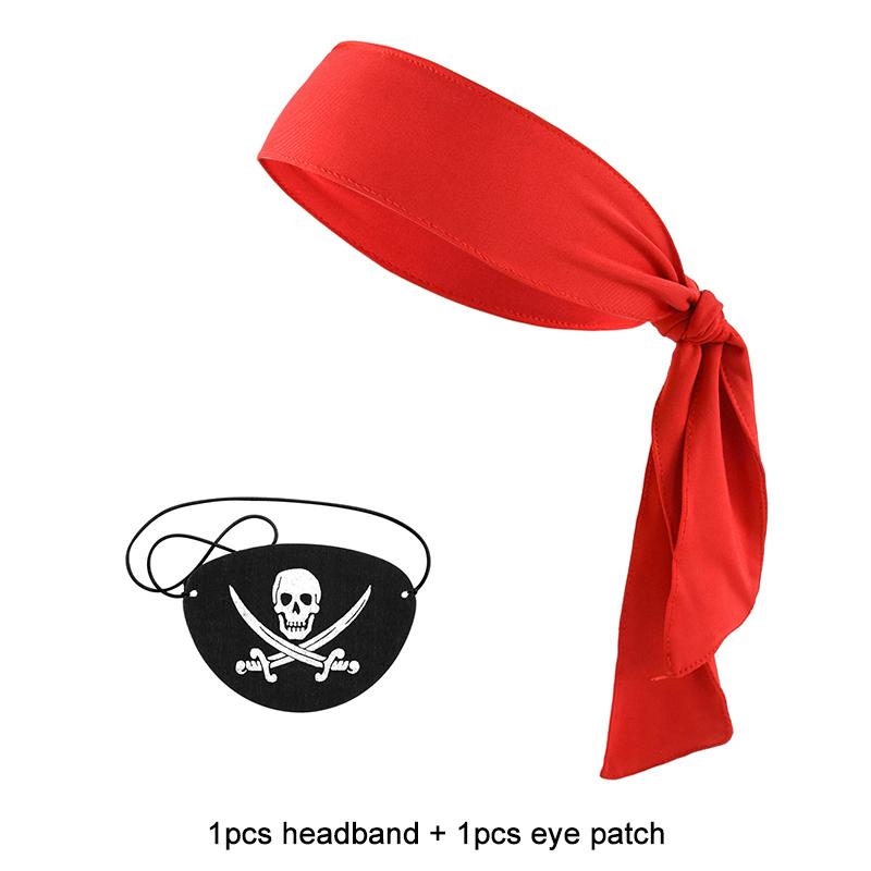 Пиратская вечеринка Косплей костюм Повязка на голову Повязки на глаза Дети Взрослые Хэллоуин День рождения Вечеринка Декорации Реквизит Шляпа капитана