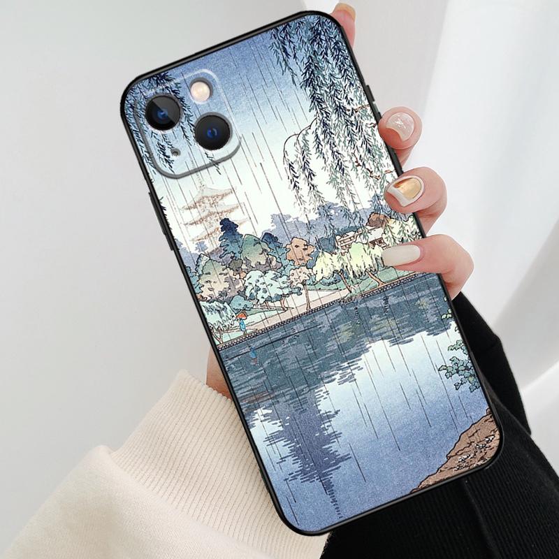 Чехол для телефона в японском стиле Укиё-э для iPhone 17 Pro Max 16 15 11 13 12 14 Pro Max mini 15 16 Plus 16e 17 Air Cover
