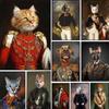 Custom Pet Portrait Poster Prints Funny Personalized Customized Animals Photo Dog Cat In Suit Canvas Painting Wall Art Gift