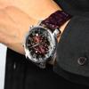 Salvatore Marra Men's Multifaceted Crystal Chronograph Watch with Acetate Strap, Gradient Purple (SM19104A-SSPL)
