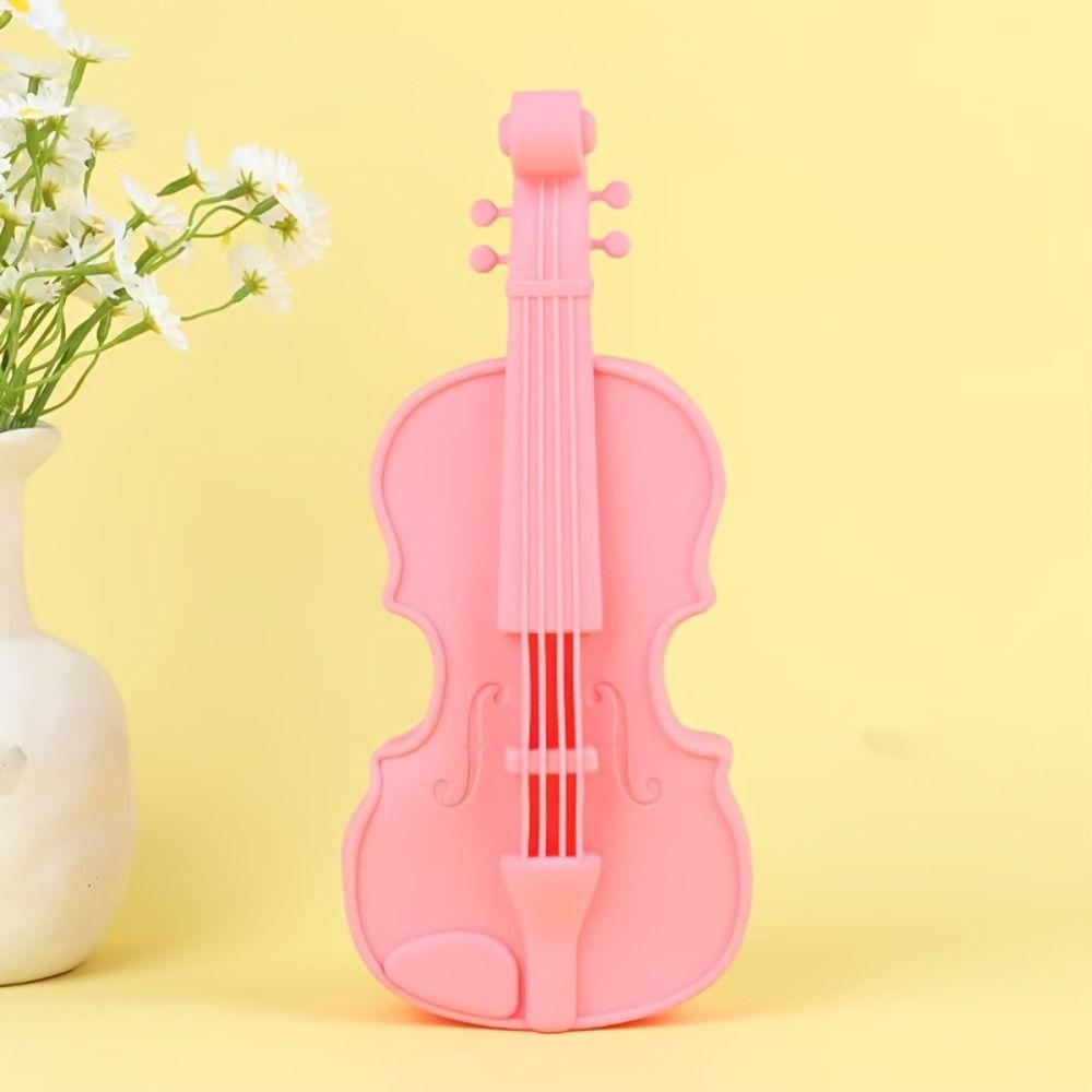 Cute Design Musical Note Cutouts Lightweight Silicone Pen Box Gift Music Lovers Daily Storage