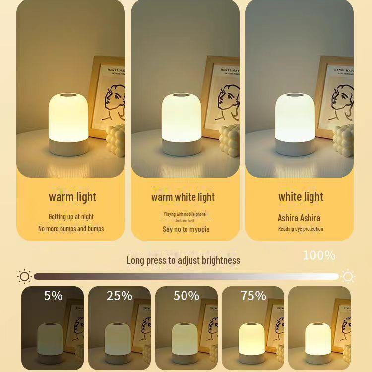 Креативный портативный светодиодный ночник для спальни, зарядка через USB, атмосферный барный светильник