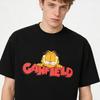 Garfield Классическая футболка с принтом "ГАРФИЛД", короткий рукав, американский бренд уличной одежды, тяжелый хлопок, свободный крой, оверсайз, топ для пары