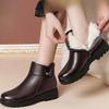 Winter Fashion Women Faux Leather Ankle Boots Female Thick Plush Warm Snow Boots Mother Waterproof Non-slip Flat Casual Shoes