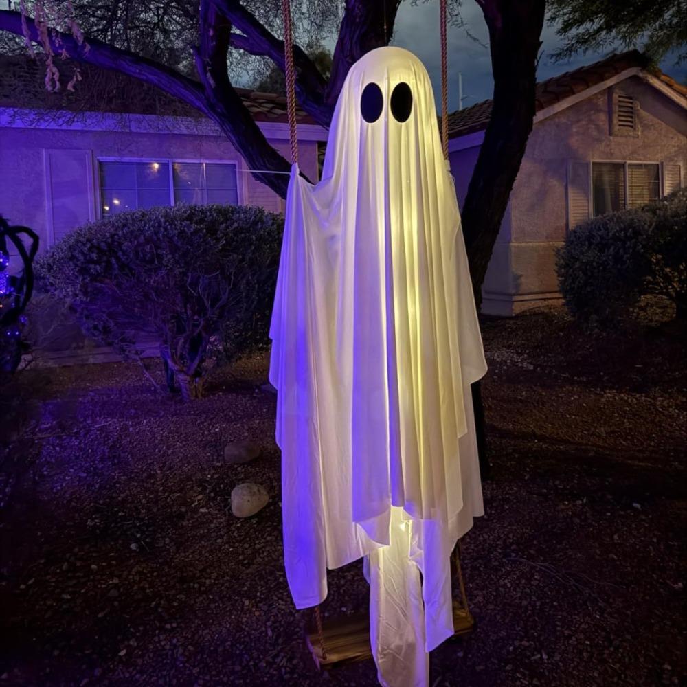 Remote-controlled Halloween Hanging Swing Ghost Luminous Ghost Swing  Party