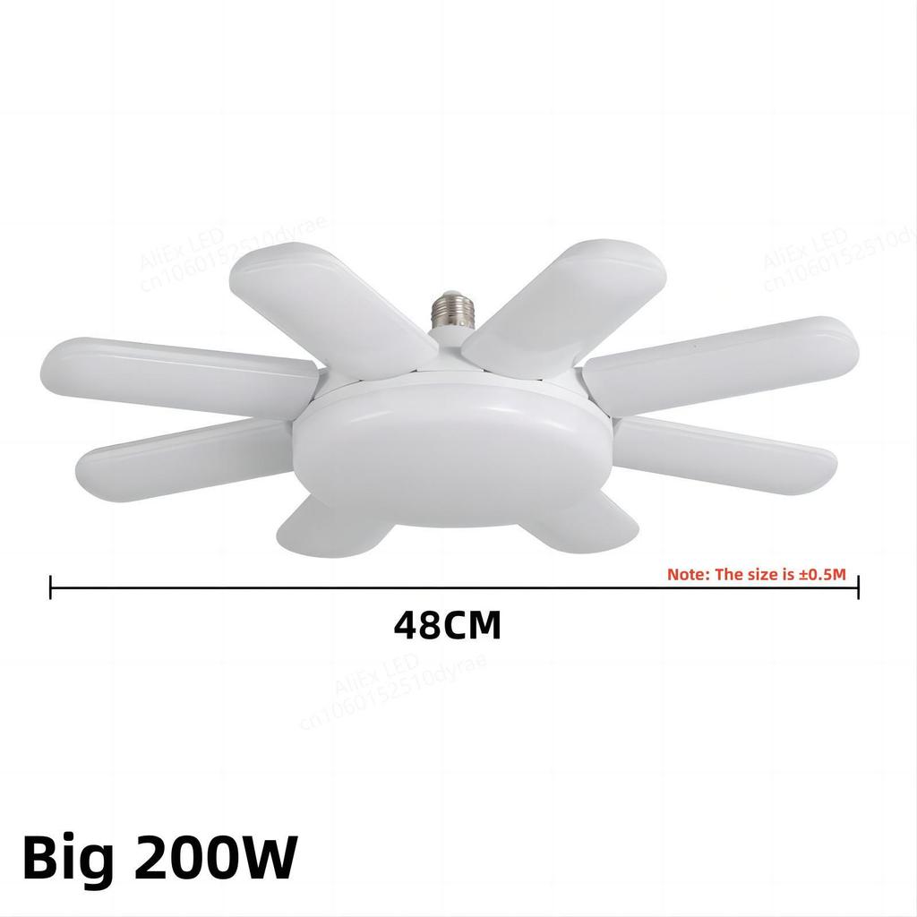Лампа светодиодная HOMZY E27 с лопастями вентилятора и таймером 220В110В 28Вт 200Вт Складная светодиодная промышленная лампа для дома, потолочного освещения, гаражного освещения