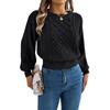 Women's Fashion Solid Color Cable-knit Long-sleeved Waist Pullover Sweater