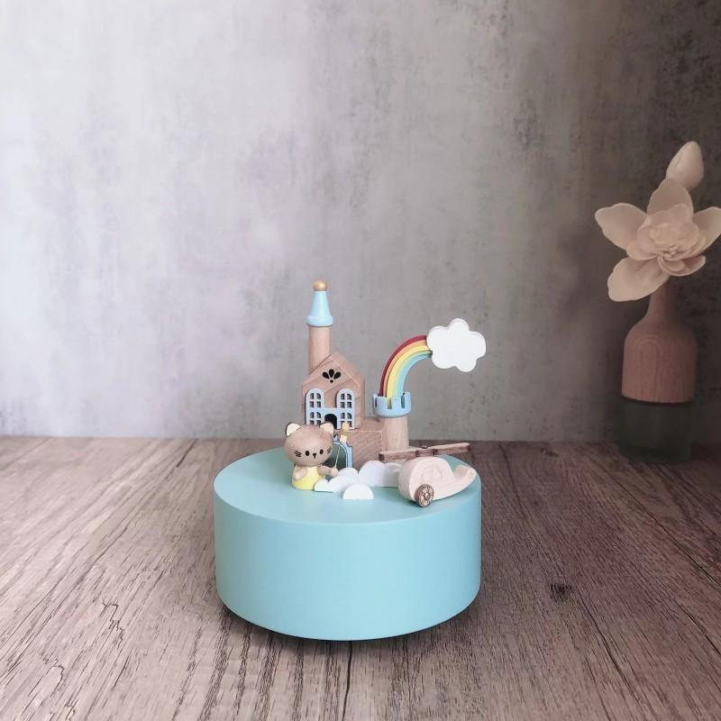 Деревянное колесо обозрения музыкальная шкатулка Рождественский троянский конь ручная погремушка Ручная работа музыкальная шкатулка поделки креативное украшение игрушки