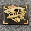 Brass Pocket Sextant Navigation Nautical Marine Wooden Box Wonderful Gift Item