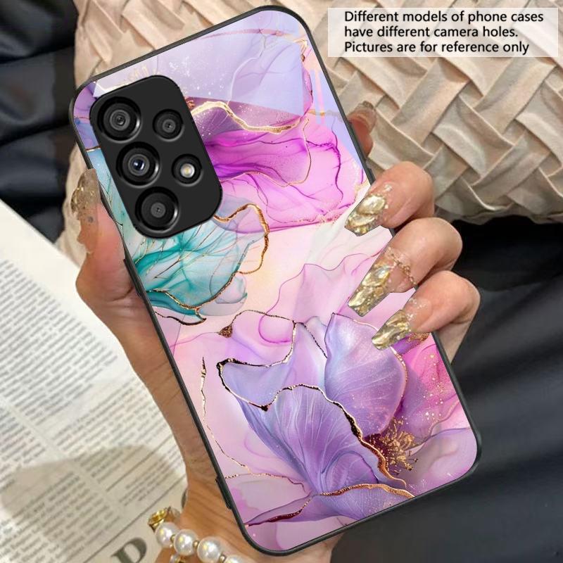 Цветущая золотая роза Для Samsung Galaxy S10 S20 Plus S21 FE S22 23 24 S25 Ultra Черный закаленное стекло чехол для телефона жесткий корпус