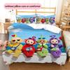 Teletubbies Pattern Bedding Quilt Set  Home Decoration  Gift (1 * duvet cover + 2 * pillowcase  without core)
