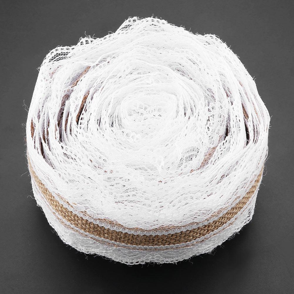 10 м рулон натурального джута с кружевом в форме сердца, ширина 6 см, мешковина для рождественской свадьбы