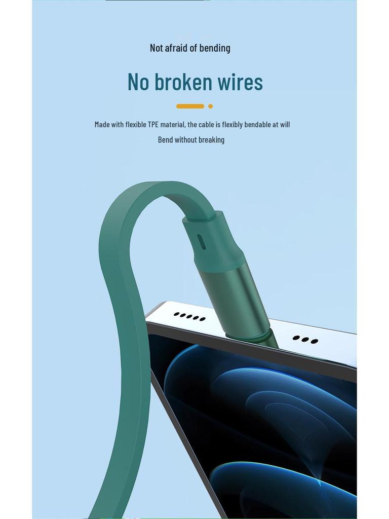3-в-1 Кабель для быстрой зарядки 100 Вт, Совместим с Apple и Huawei, Дизайн с одним вытягиванием 6A