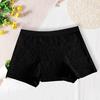 Women's Cotton Menstrual Briefs 4-Layer Leak-Proof Middle Waist Period Underwear Nighttime Absorbent Boyshorts for Heavy Flow Ladies Girls
